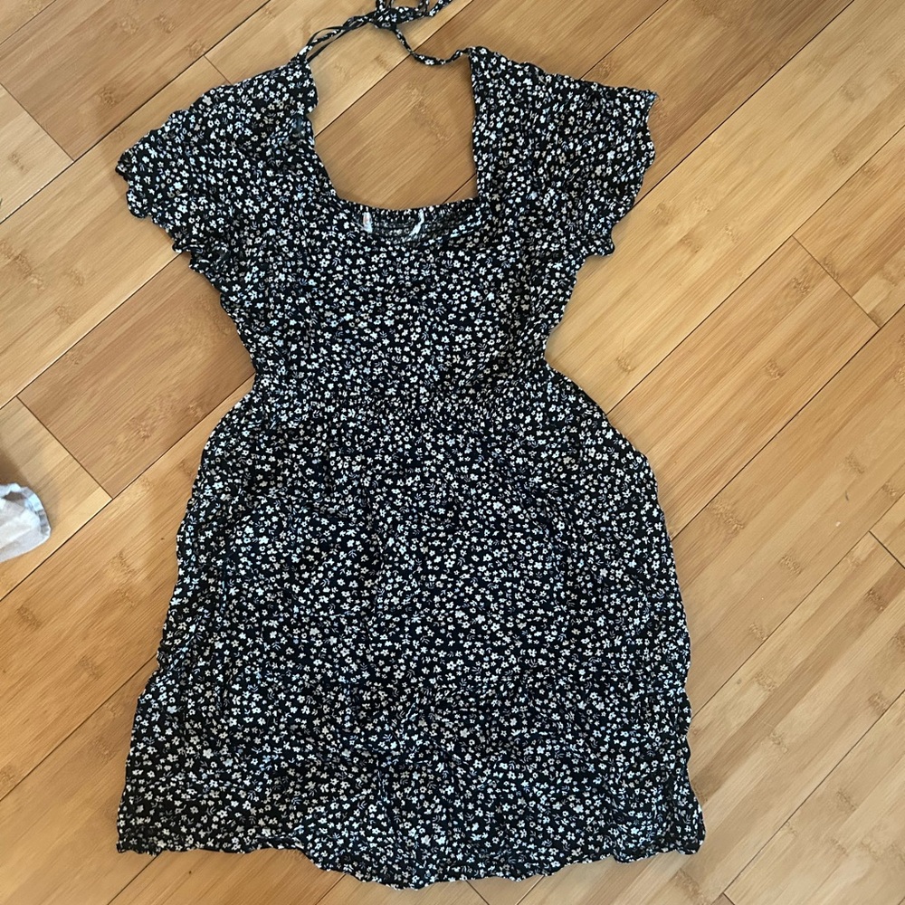 Floral Black Dress